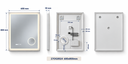 OGLINDA BAIE ATLANTIS, ILUM LED 3 CULORI, 60X80 CM, FUNCTIE DEZAB, INTRERUP TOUCH,CEAS, LUPA