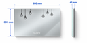 OGLINDA BAIE ATLANTIS, ILUMINARE LED 3 CULORI, 80X60 CM, FUNCTIE DEZABURIRE, INTRERUPATOR TOUCH