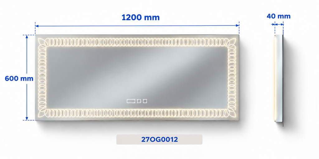 OGLINDA BAIE ATLANTIS ILUM LED 3 CULORI 120X60 CM FUNCTIE DEZAB INTRERUPATOR TOUCH