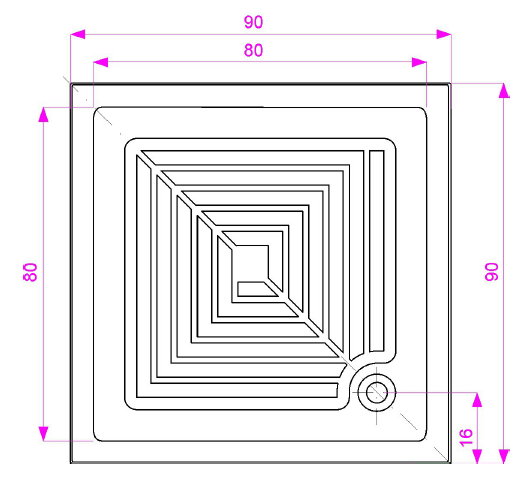 CADITA DUS QUADRA PATRATA 90X90 CM