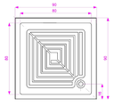 CADITA DUS QUADRA PATRATA 90X90 CM