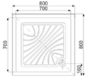 CADITA DUS LOGOS PATRATA 80X80 CM