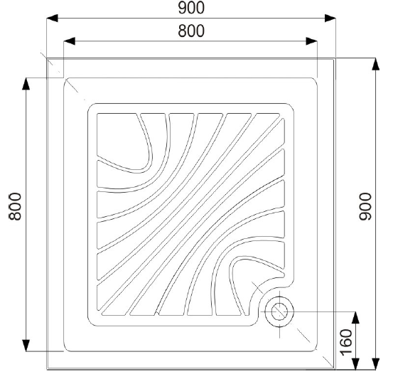 CADITA DUS LOGOS PATRATA 90X90 CM