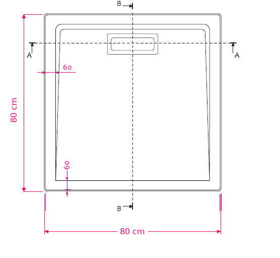 CADITA SLIM CELESTA WHITE PATRATA 80x80 CM