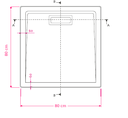 CADITA SLIM CELESTA WHITE PATRATA 80x80 CM