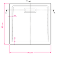 CADITA SLIM CELESTA BLACK PATRATA 90X90 CM