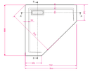 CADITA SLIM CELESTA GREY PENTAGONALA 80X80 CM