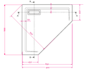 CADITA SLIM CELESTA WHITE PENTAGONALA 90x90 CM
