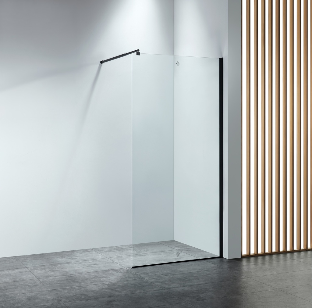 PARAVAN DUS  WALK IN INFINITY 600x2000 MM,PROFIL NEGRU MAT, STICLA SECURIZATA 8 MM,  NANOGLASS