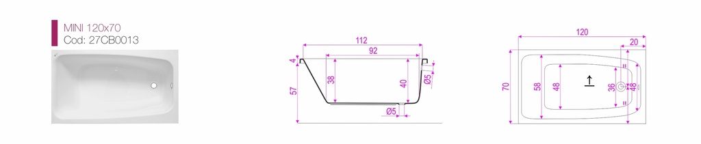 CADA DREAPTA MINI 120X70 CM