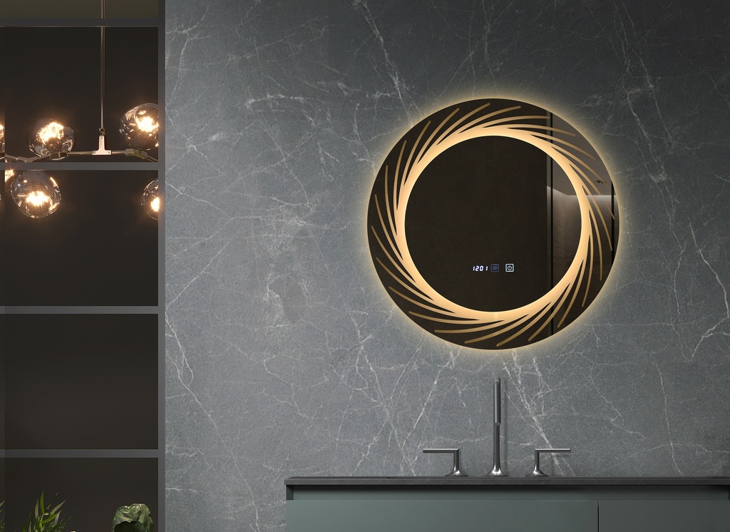 OGLINDA BAIE ATLANTIS ILUM LED 3 CULORI 60X60 CM FUNCTIE DEZAB INTRERUPATOR TOUCH