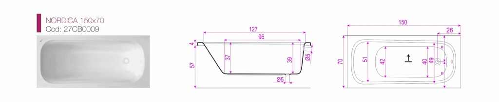 CADA DREAPTA NORDICA 150X70 CM