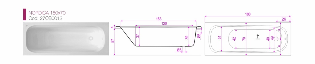 CADA DREAPTA NORDICA 180X70 CM