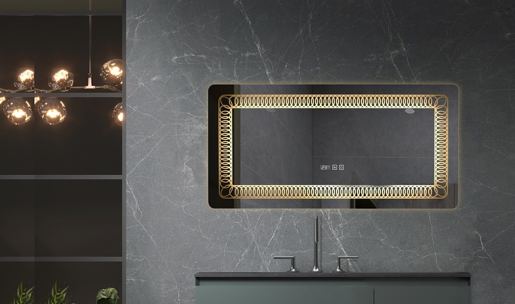 OGLINDA BAIE ATLANTIS ILUM LED 3 CULORI 120X60 CM FUNCTIE DEZAB INTRERUPATOR TOUCH