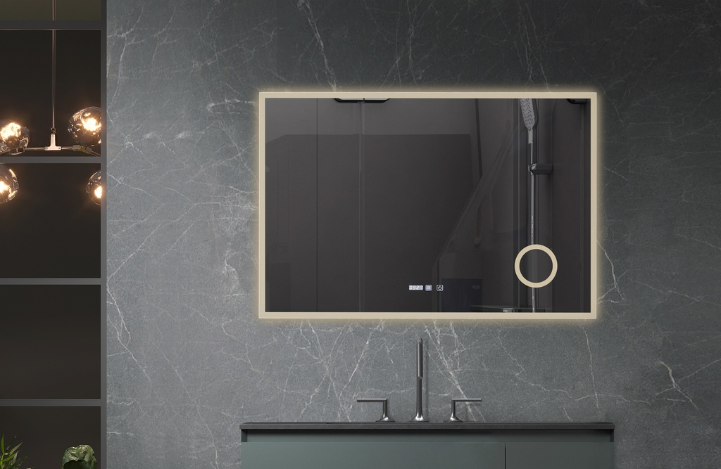 (P) OGLINDA BAIE ATLANTIS ILUM LED 3 CUL 120X80 CM FUNCTIE DEZAB INTRERUP TOUCH CEAS