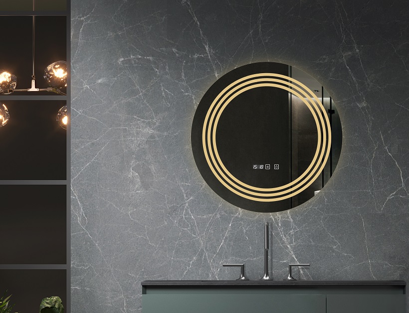 OGLINDA BAIE CRONOS ILUMINARE LED 3 CULORI 60X60 CM FUNCTIE DEZABURIRE INTRERUPATOR TOUCH