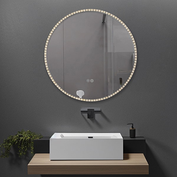 OGLINDA BAIE HELIOS, ILUMINARE LED 3 CULORI, 80X80 CM, FUNCTIE DEZABURIRE,SENZOR MISCARE