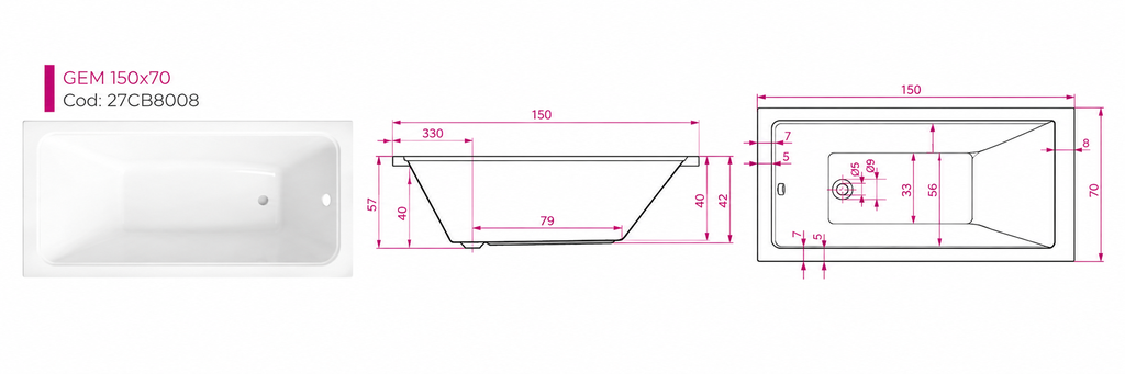 CADA DREAPTA GEM 150X70 CM