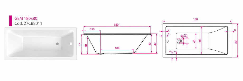 CADA DREAPTA GEM 180X80 CM