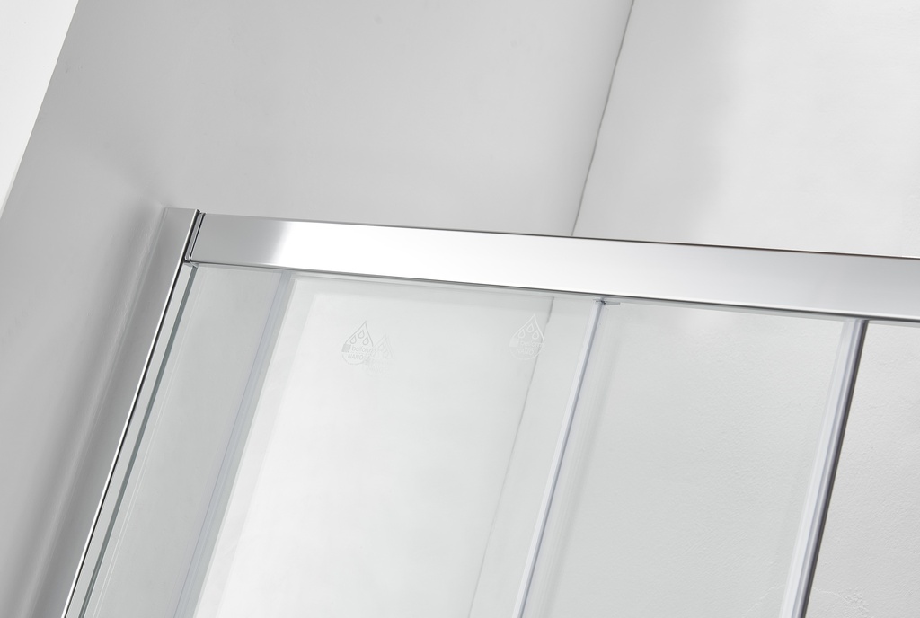PARAVAN DUS CLAR 100X80 DREPTUNGHIULAR PROFIL CROMAT CULISARE GEAM 5 MM