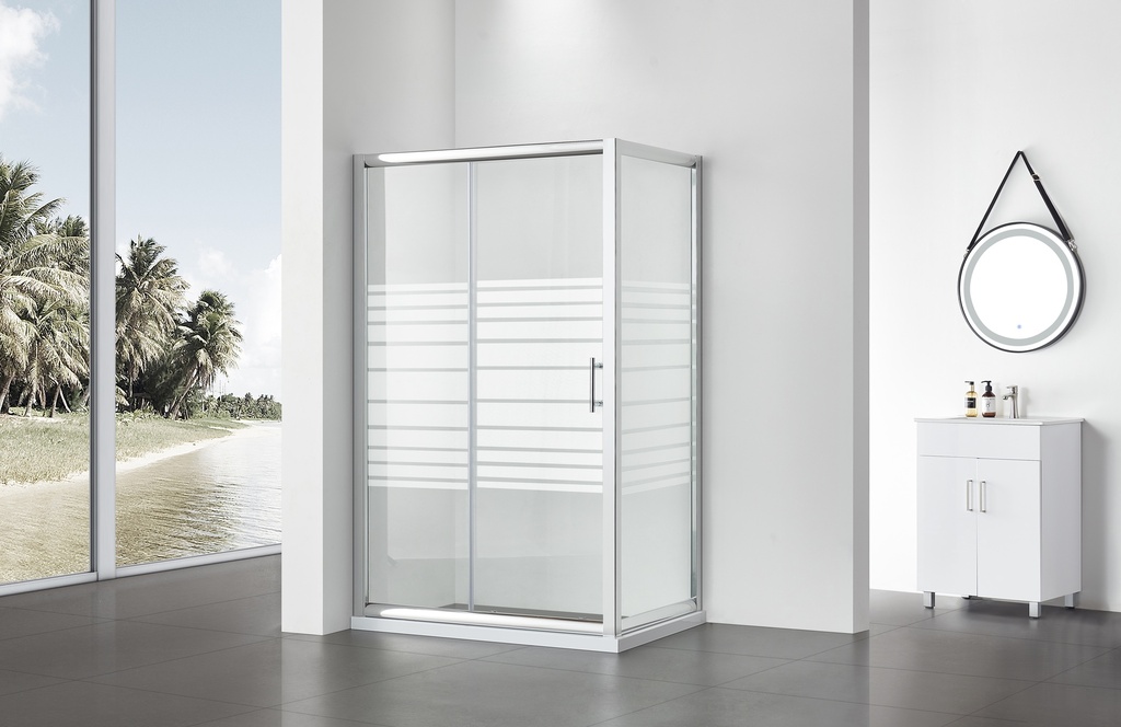 PARAVAN DUS GRID 120X80 DREPTUNGHIULAR PROFIL CROMAT CULISARE