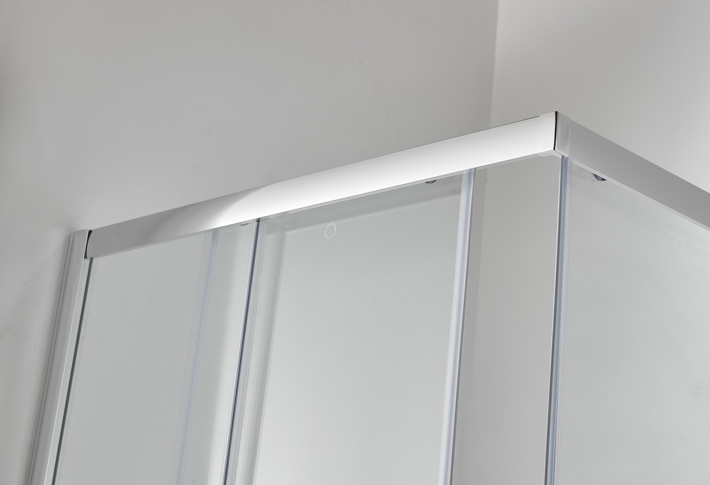 (P) PARAVAN DUS 80X80X185 CM PATRAT PROFIL CROMAT CULISARE GEAM CLAR 5 MM