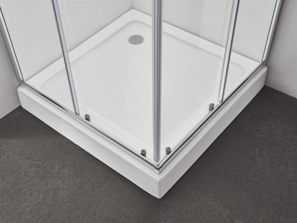 (P) PARAVAN DUS 90X90X185 CM PATRAT PROFIL CROMAT CULISARE GEAM CLAR 5 MM