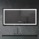 OGLINDA BAIE INFINITY ILUM LED 3 CULORI 120X60 CM  RAMA ALUMINIU NEAGRA FUNCTIE DEZABUR