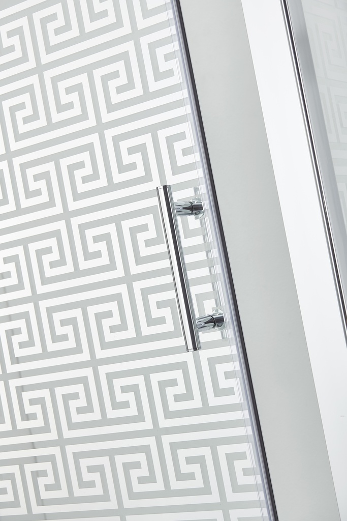PARAVAN DUS MAZE 120X80 DREPTUNGHIULAR PROFIL CROMAT CULISARE GEAM 6 MM