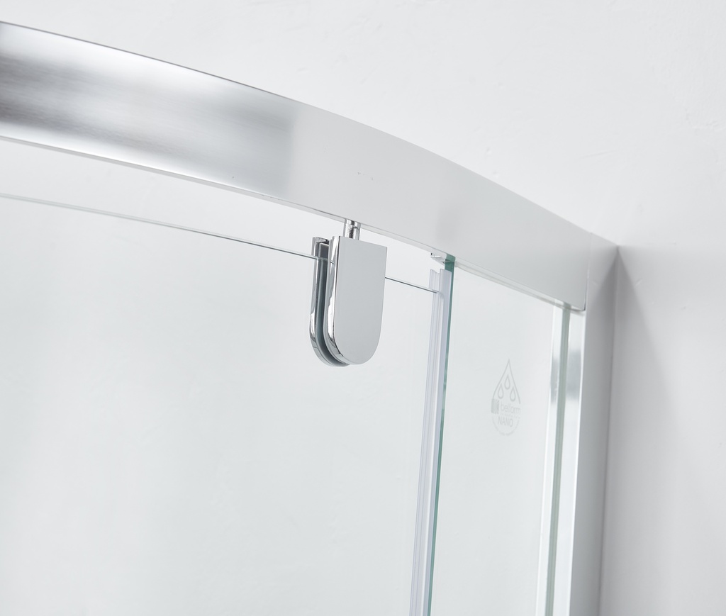 PARAVAN DUS CLEAR 110X70 SEMIROTUND PROFIL CROMAT BATANT GEAM 6 MM