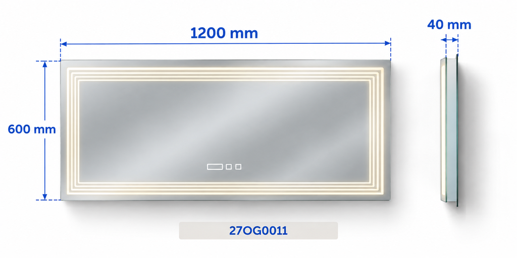 OGLINDA BAIE CRONOS ILUM LED 3 CULORI 120X60 CM FUNCTIE DEZAB INTRERUPATOR TOUCH