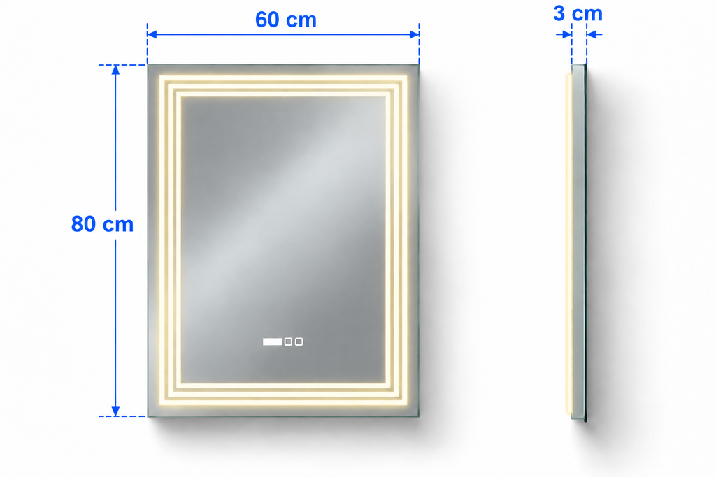 OGLINDA BAIE CRONOS ILUMINARE LED 3 CULORI 60X80 CM DEZABURIRE CEAS
