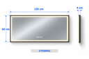 OGLINDA BAIE INFINITY ILUM LED 3 CULORI 120X60 CM  RAMA ALUMINIU NEAGRA FUNCTIE DEZABUR