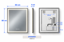 OGLINDA BAIE INFINITY ILUM LED 3 CULORI 60X80 CM  RAMA ALUMINIU NEAGRA FUNCTIE DEZABUR.
