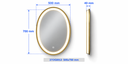 OGLINDA BAIE FORTUNA ILUM LED 3 CULORI 50X70 CM RAMA AURIE FUNCTIE DEZAB INTRERUP.