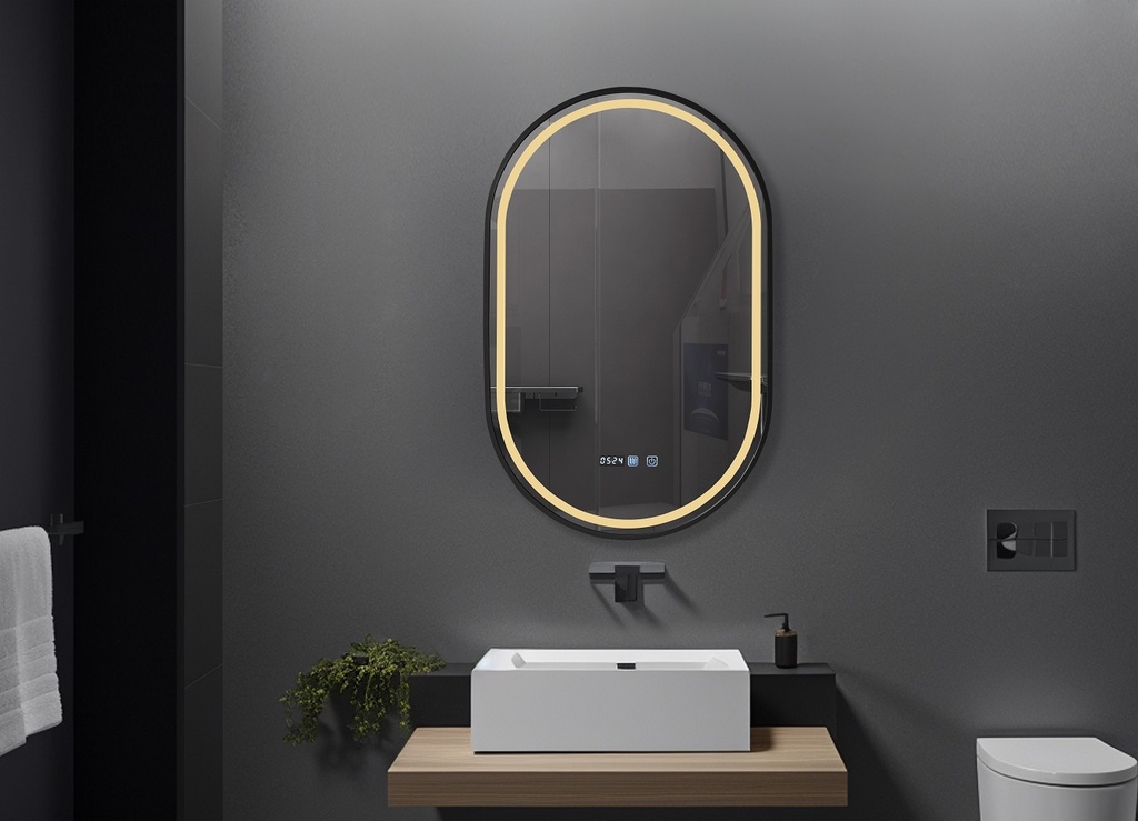 OGLINDA BAIE INFINITY ILUMINARE LED 3 CULORI 50X80 CM RAMA  AL NEAGRA, DEZABURIRE, CEAS