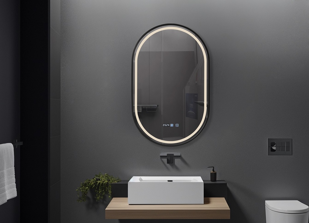 OGLINDA BAIE INFINITY ILUMINARE LED 3 CULORI 50X80 CM RAMA  AL NEAGRA, DEZABURIRE, CEAS
