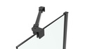 PARAVAN DUS 80X80X200 SEMIROTUND PROFIL NEGRU MAT 2 USI BATANTE GEAM CLAR 6 MM