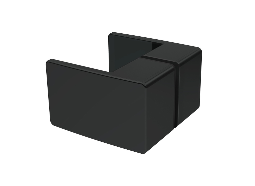 PARAVAN DUS 80X80X200 SEMIROTUND PROFIL NEGRU MAT 2 USI BATANTE GEAM CLAR 6 MM