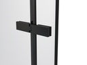 PARAVAN DUS 80X80X200 SEMIROTUND PROFIL NEGRU MAT 2 USI BATANTE GEAM CLAR 6 MM