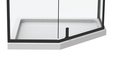 PARAVAN DUS 80X80X200 PENTAGONAL PROFIL NEGRU MAT USA BATANTA GEAM 6 MM (DUNGI NEGRE)