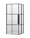 PARAVAN DUS 80X80X200 PATRAT PROFIL NEGRU MAT 2 USI CULISANTE GEAM 6 MM (DUNGI NEGRE)