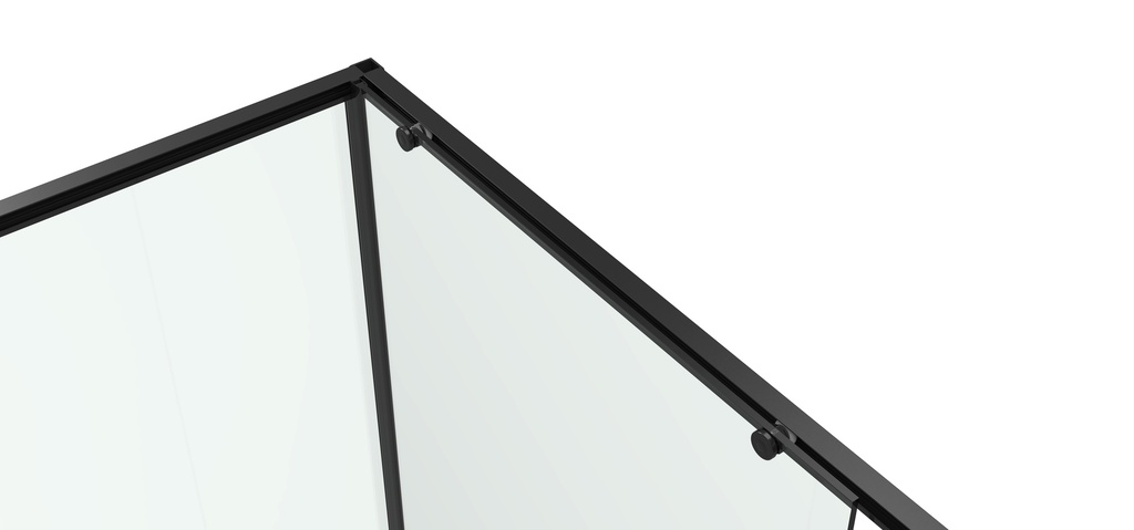 PARAVAN DUS 90X90X200 PATRAT PROFIL NEGRU MAT 2 USI CULISANTE GEAM 6 MM (DUNGI NEGRE)
