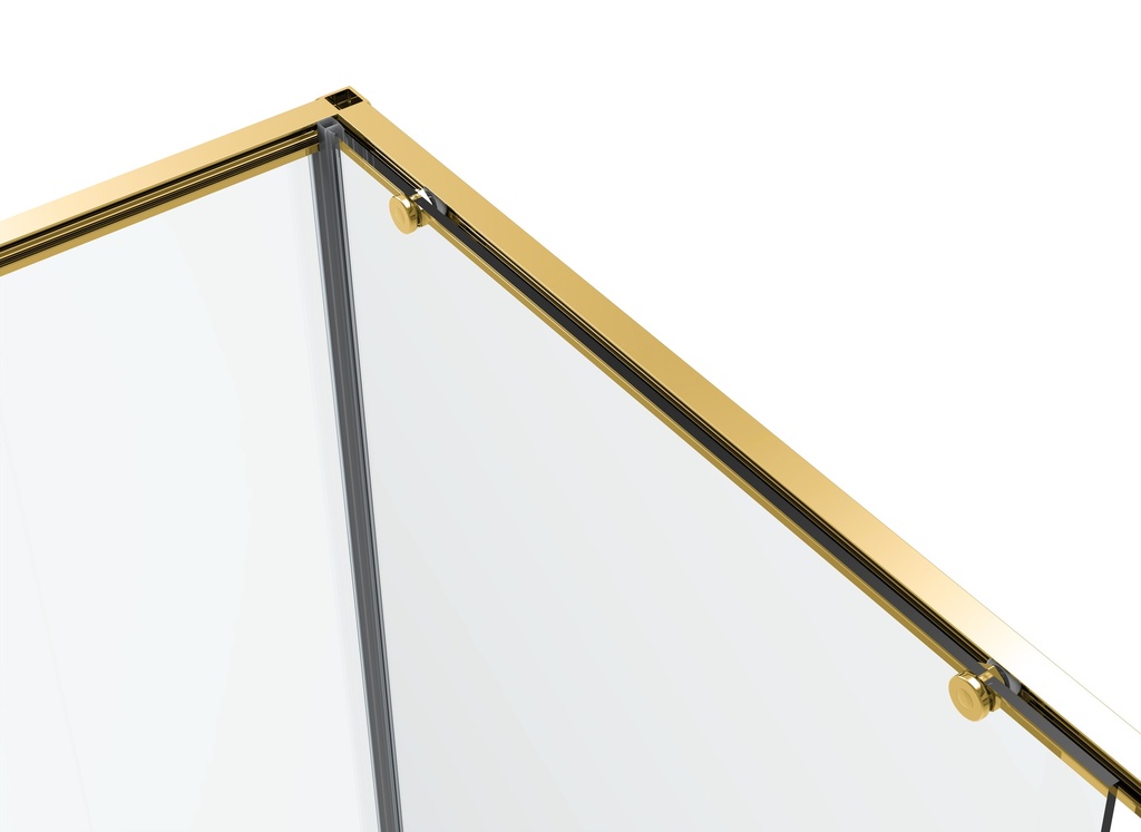 PARAVAN DUS FORTUNA 100X80X195 CM DREPTUNGHI PROFIL AURIU 1 USA CULIS GEAM CLAR 6 MM