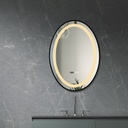 OGLINDA BAIE INFINITY ILUM LED 3 CULORI 50X70 CM  RAMA ALUMINIU NEAGRA FUNCTIE DEZABURIRE