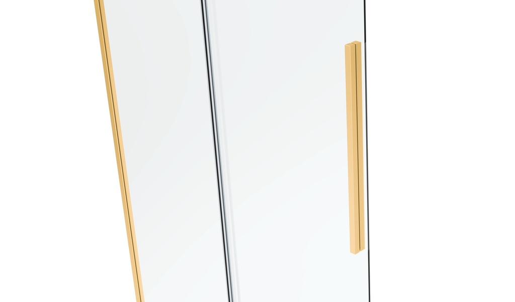 PARAVAN DUS FORTUNA 80X80X185 CM, PATRAT, PROFIL AURIU, 2 USI CULISANTE, GEAM CLAR 5 MM, TRATAT NANOGLASS