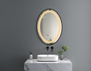 OGLINDA BAIE INFINITY,ILUMINARE LED 3 CULORI,60X80CM,RAMA AL. NEAGRA,DEZABURIRE,CEAS DIGITAL,ON/OFF