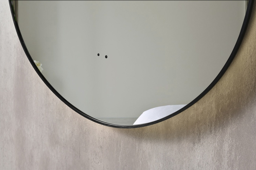 OGLINDA BAIE INFINITY REVERSIBILA,ILUM LED,60X85 CM,RAMA ALUMINIU SLIM NEAGRA,SENZOR MISCARE