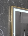 OGLINDA BAIE FORTUNA, ILUM LED 3 CULORI, 120X80 CM, RAMA AURIE FUNCT DEZAB, INTRERUP TOUCH,CEAS