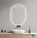 OGLINDA BAIE FORTUNA REVERSIBILA,ILUM LED, 60X85 CM,RAMA ALUMINIU SLIM AURIE,SENZOR MISCARE